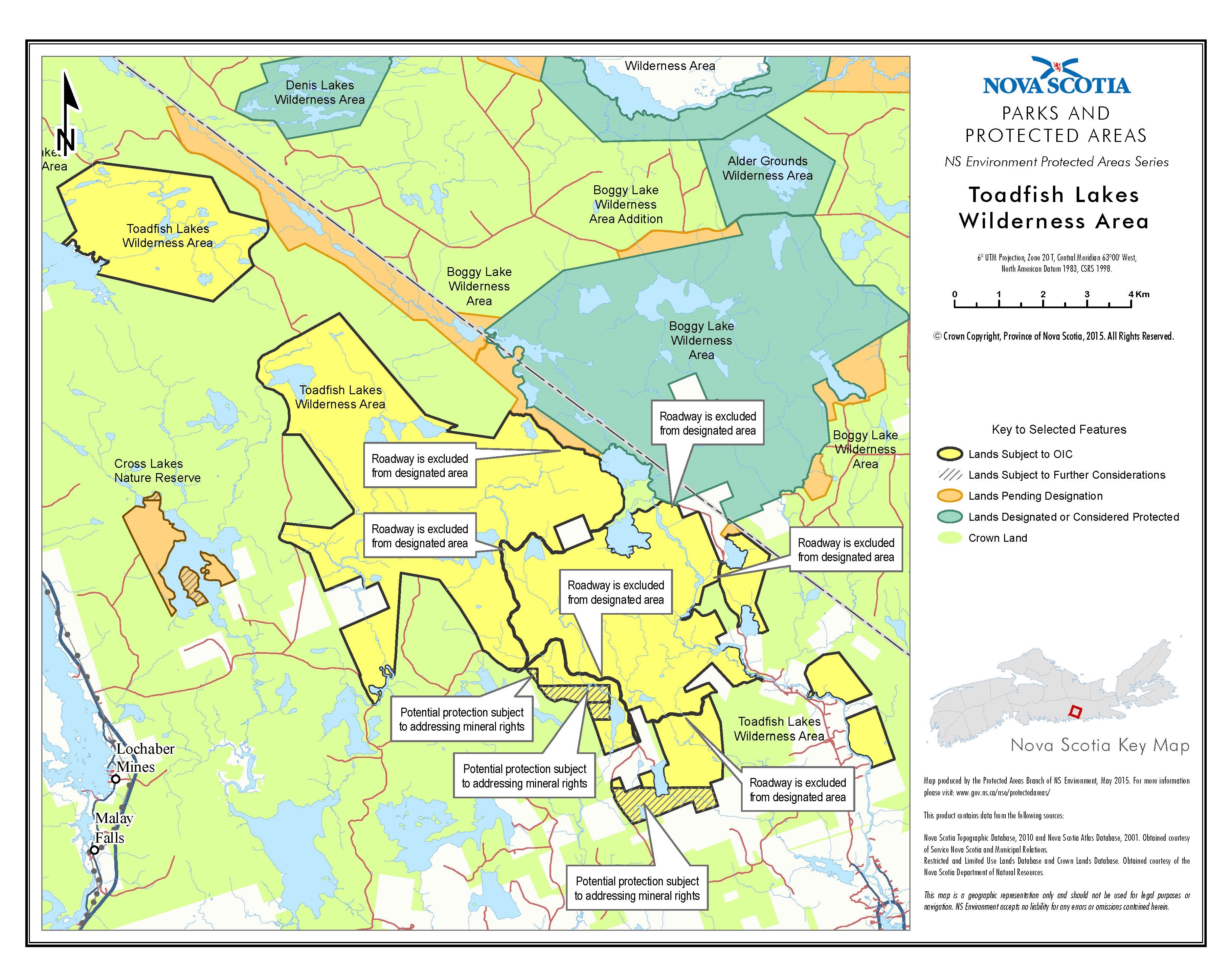 Approximate boundaries of Toadfish Lakes Wilderness Area